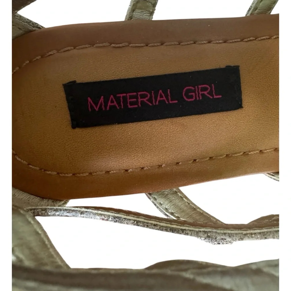 Material Girl Molive Zip Up Faux Snake Print Sandals Size 7.5